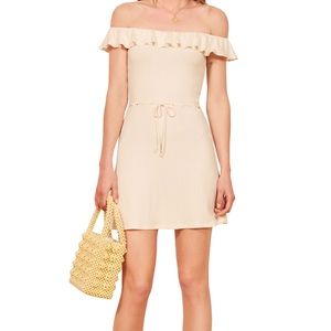 Reformation Grenada White Off Shoulder Dress